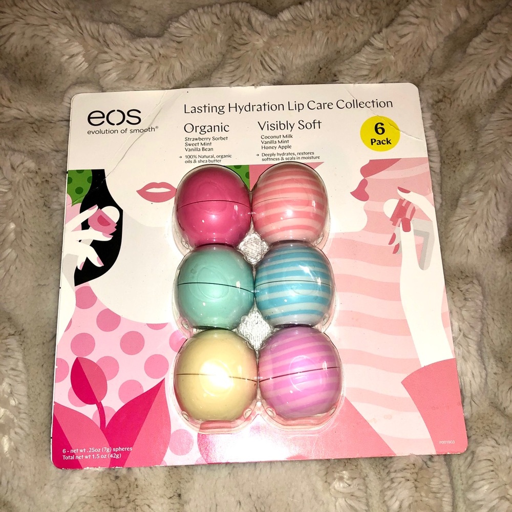 6 pack set of EOS Lip Blum